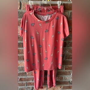 Joyspun Women's Short Sleeve T-Shirt and Jogger Pants Sleep/lounge Set - Medium